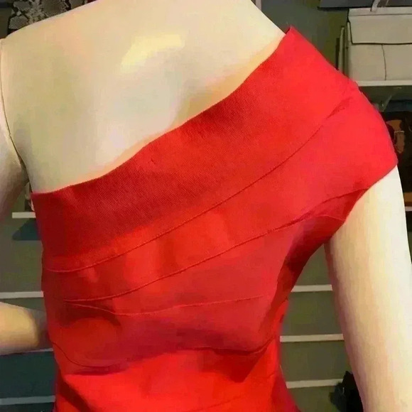 WOW Couture Women's Sweetheart Block RED Bandage Dress Size Large - Picture 6 of 11